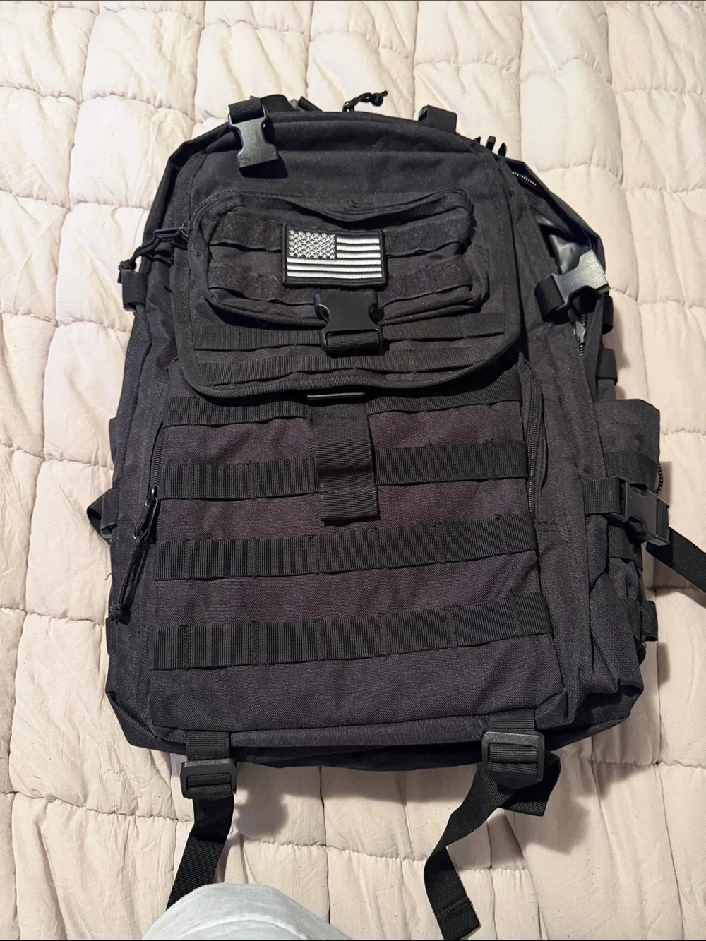 Black Tactical MOLLE Backpack for Men - Rugged Everyday Carry